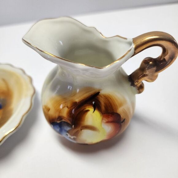 Vintage Norcrest Hand Painted Mini Pitcher and Bowl Set - Picture 4 of 7